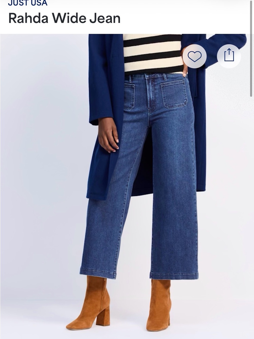 JUST USA Stitch Fix Rahda Wide Leg Jeans Size 10 | 27” Inseam | High Rise
